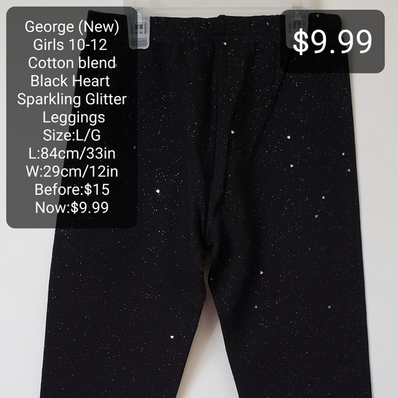 George Black Leggings with Sparkles Design for Girls - Picture 5 of 5